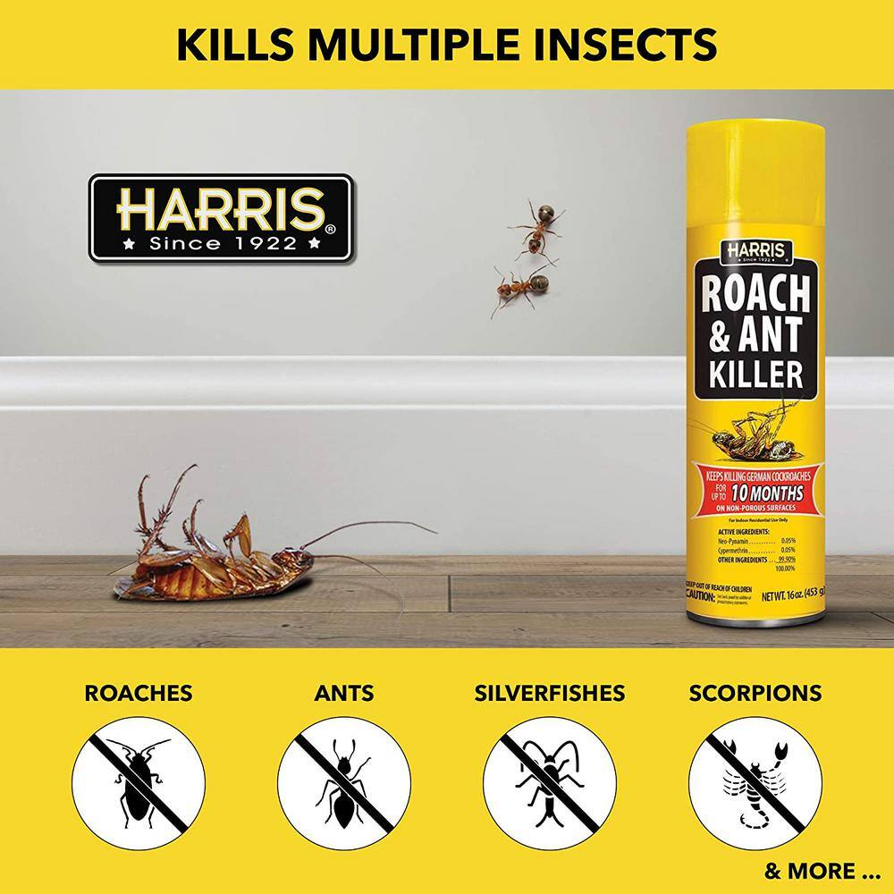 Harris 16 oz. 10-Month Roach and Ant Killer Aerosol Spray RA-16