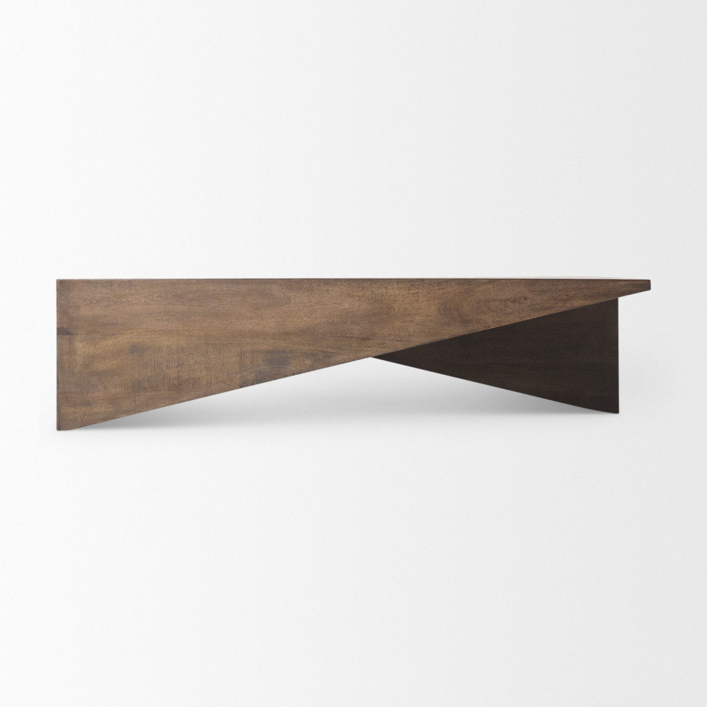 West Medium Brown Solid Wood Angled Coffee Table   Transitional   Coffee Tables   by Mercana  Houzz