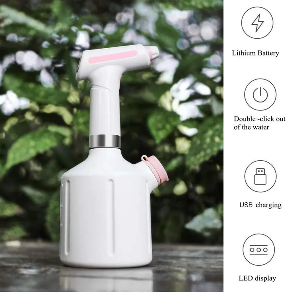 1L Litre Multi function Electric Spray Bottle Rechargeable Battery Powered Water Spraying Nano Mist Water Jet Garden Sprayer