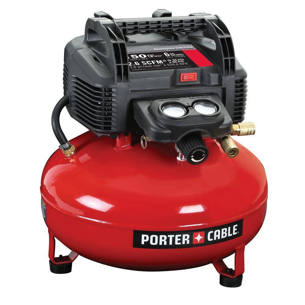 Porter-Cable 6 gal. 150 PSI Portable Electric Air Compressor 18-Gauge Brad Nailer and 21-Degree 3-12 in. Full Round Framing Nailer PCFP12236FR350B