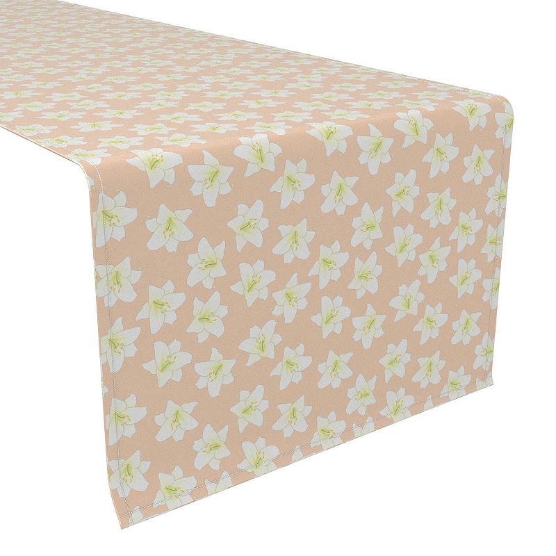 Table Runner， 100% Cotton， 16x90， Springtime Lilies