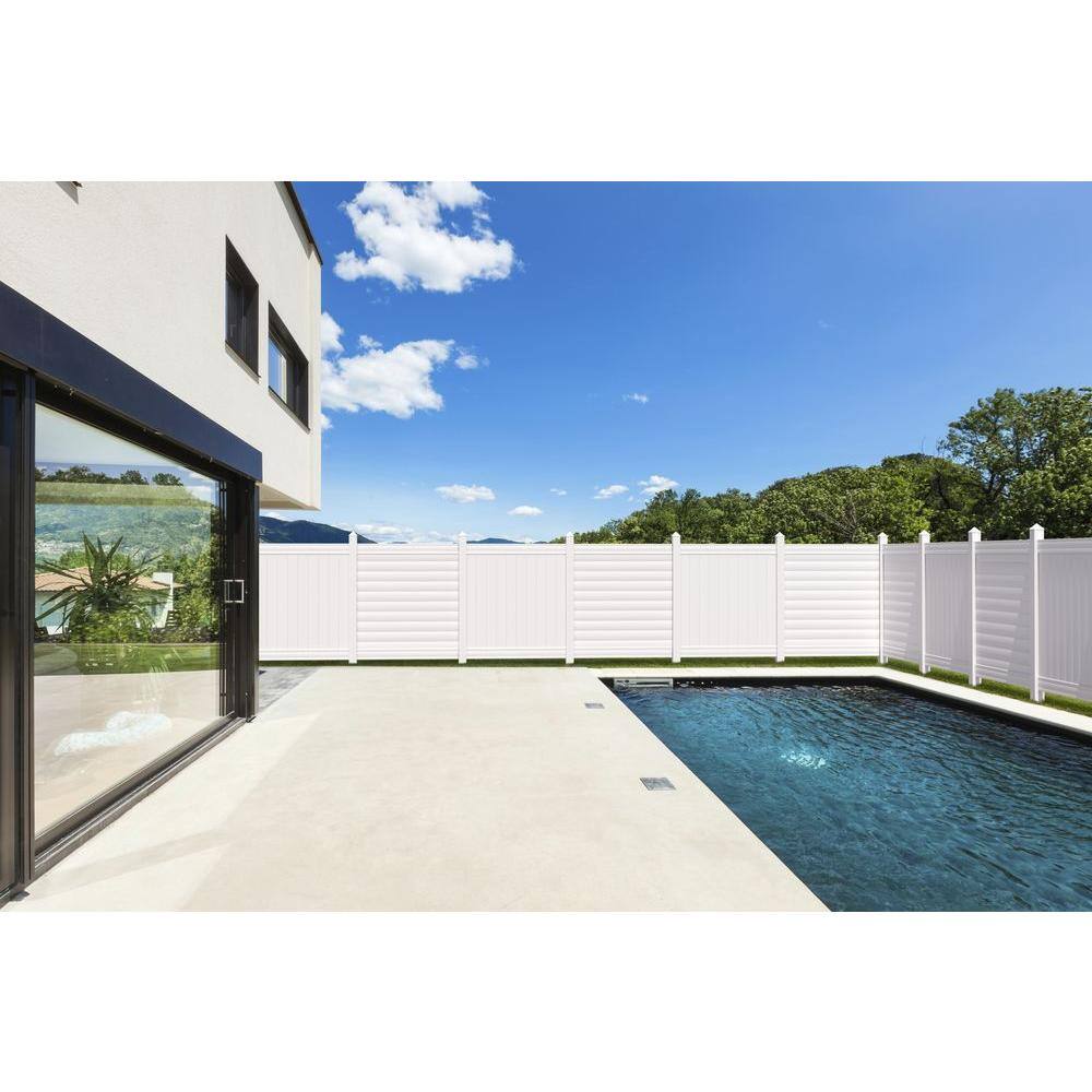 Veranda Overland 6 ft. H x 6 ft. W White Vinyl Privacy Fence Panel Kit 240149