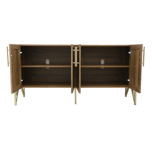 Roomfitters Walnut Finish Mid-century TV Stand Media Console - W59