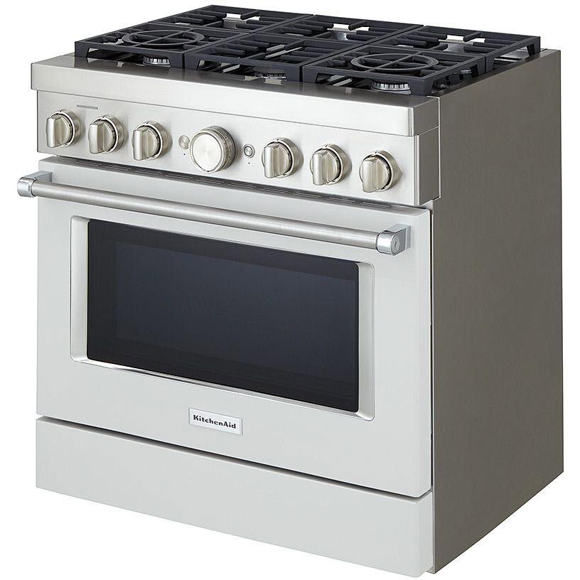 KitchenAid 36-inch Freestanding Gas Range with Even-Heat? True Convection KFGC506JMH