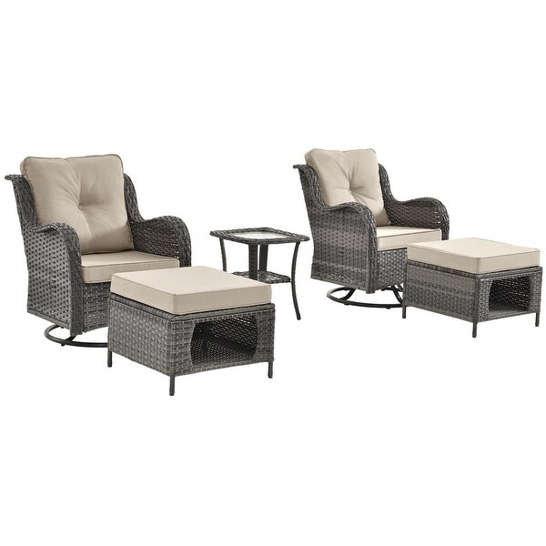 9 Piece Outdoor Patio Furniture SetOutdoor Swivel Rocker Chair Set