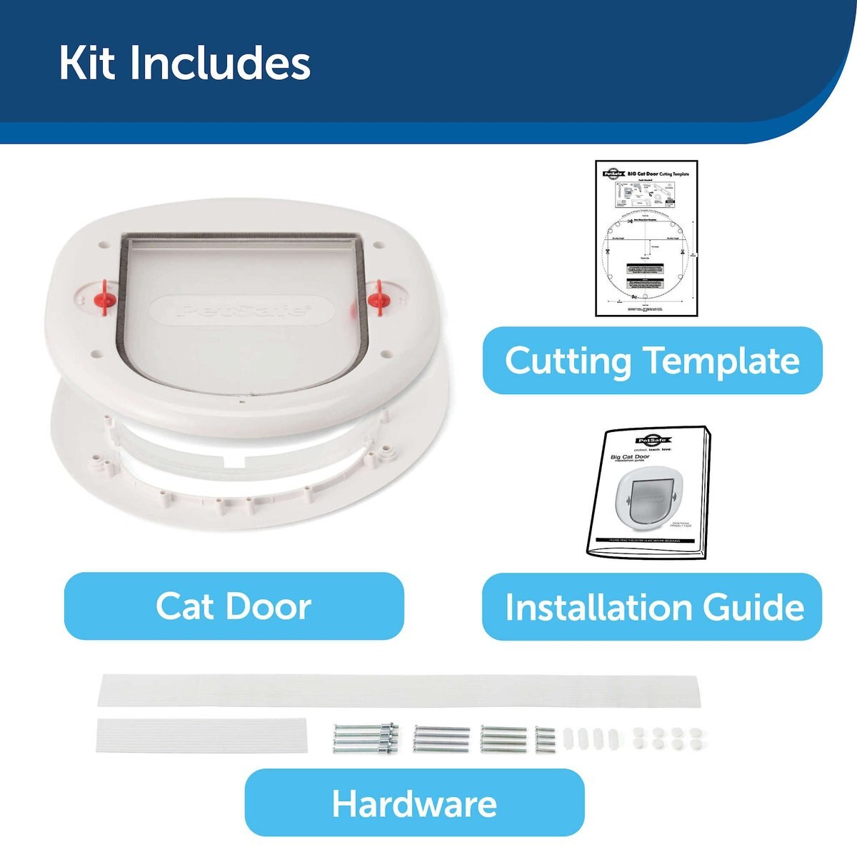 PetSafe 4-Way Locking Cat Door， Up to 25-lbs