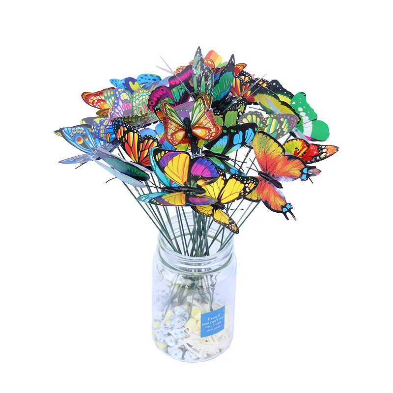 Good Quality 3D butterfly garden stakes waterproof decoration home creative vase decoration garden butterfly wholesale