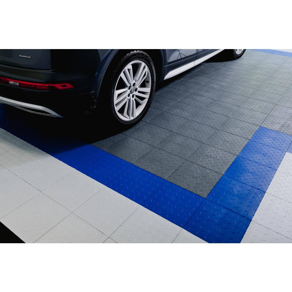 Swisstrax 12 in. W x 12 in. L Slate Gray Diamondtrax Home Polypropylene Commercial Garage Flooring (10-TilePack) (10 sq. ft.) HOME-DMD-SG-10PK