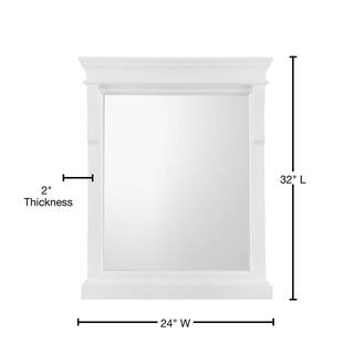 Home Decorators Collection 24 in. W x 32 in. H Framed Rectangular Bathroom Vanity Mirror in White NAWM2432