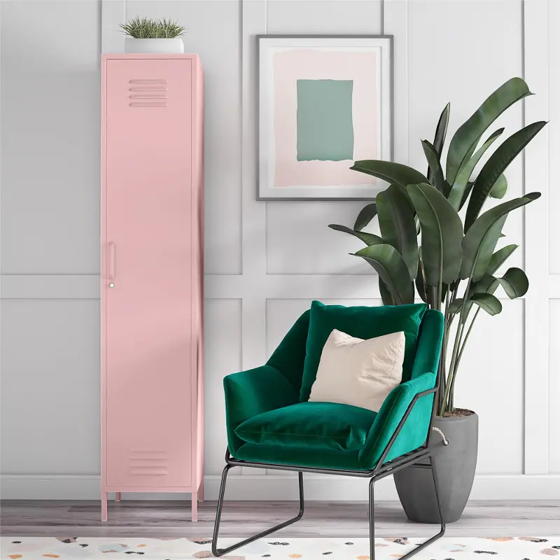 Cache Pink Metal Locker Storage Cabinet