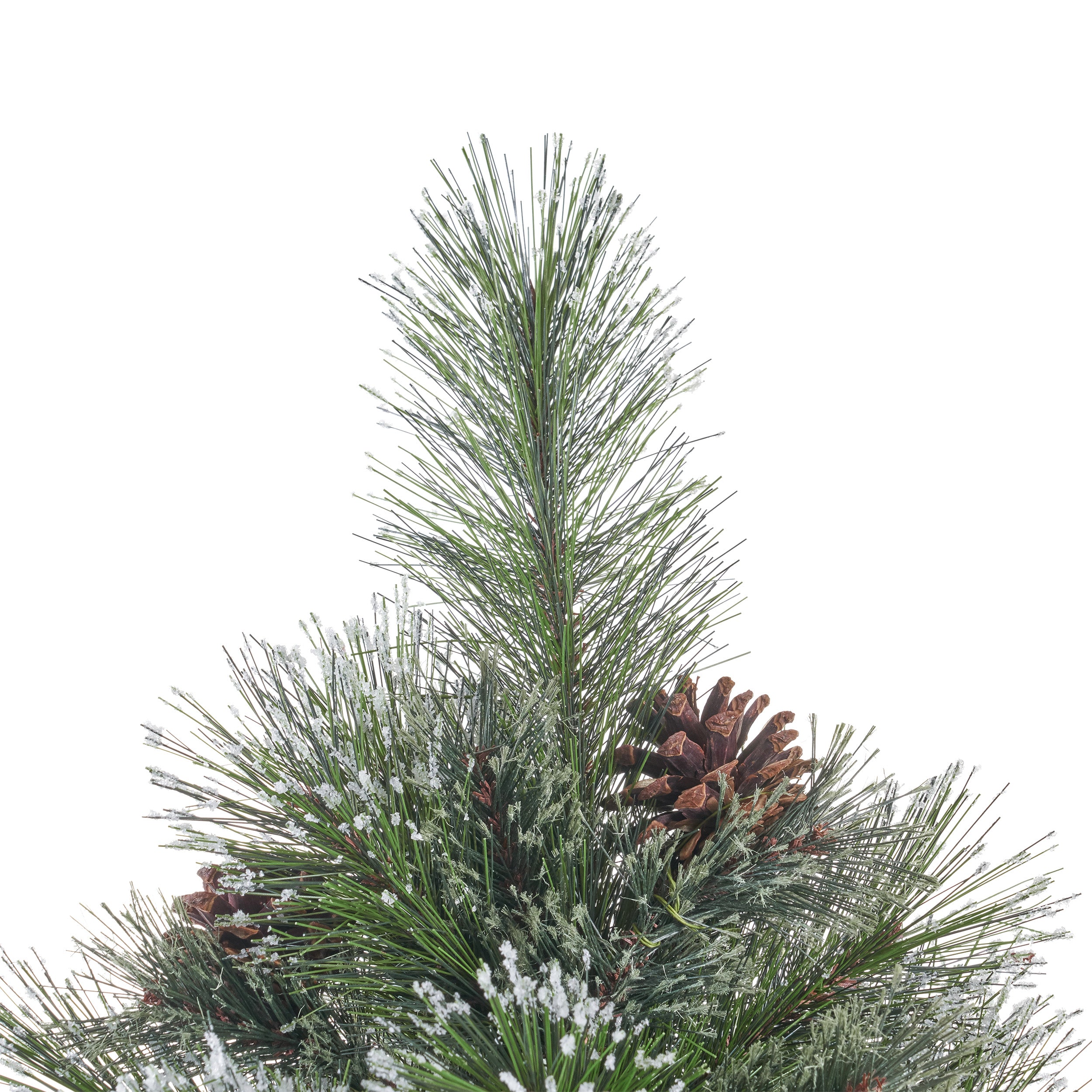 9-foot Cashmere Pine and Mixed Needles Hinged Artificial Christmas Tree with Snowy Branches and Pinecones