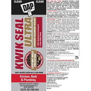 DAP Kwik Seal Ultra 5.5 oz. Clear Advanced Siliconized Kitchen and Bath Caulk 18902