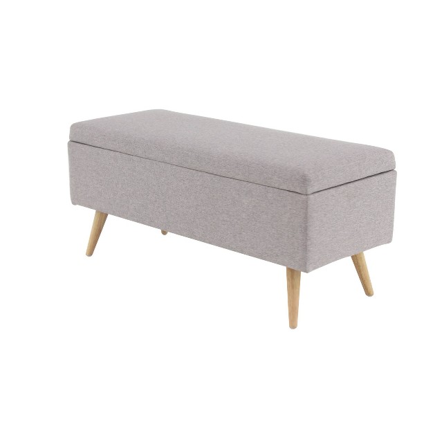 Contemporary Storage Bench Gray Olivia amp May