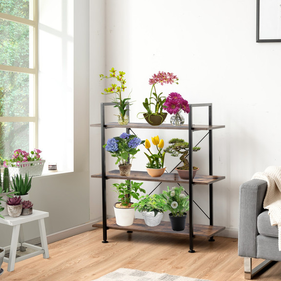 Costway 19256748 3/5 Tiers Industrial Bookcase wit...