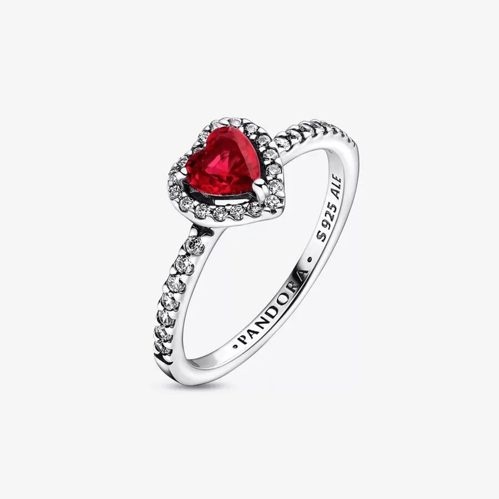 PANDORA  Elevated Red Heart Ring