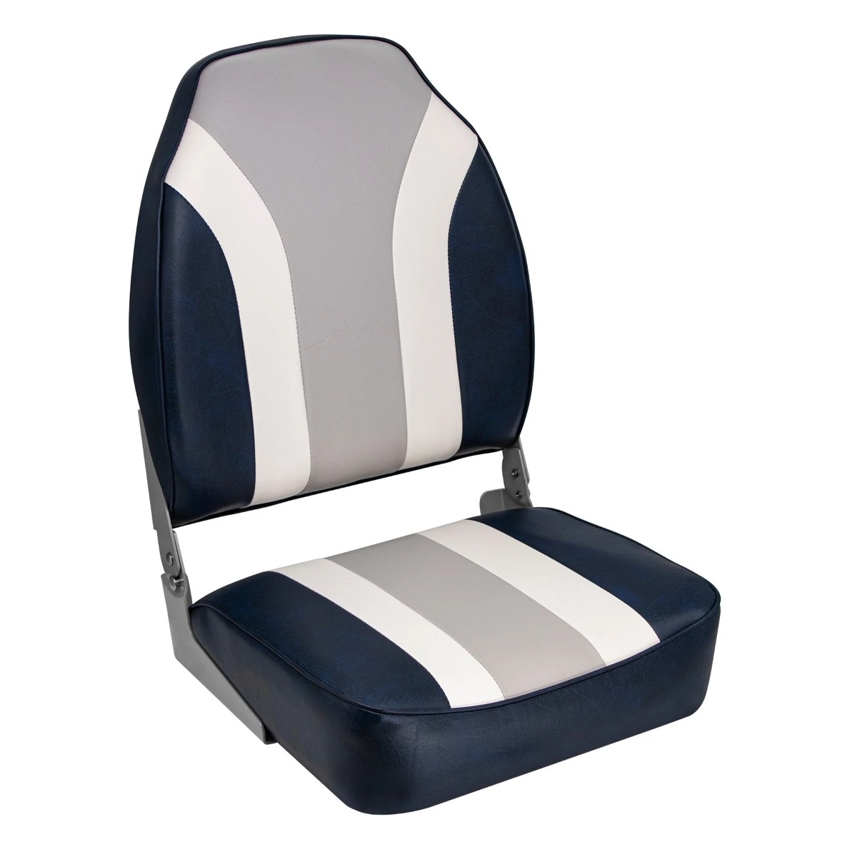 WISE 8WD1062LS Classic High Back Fishing Boat Seat - Navy/White/Gray