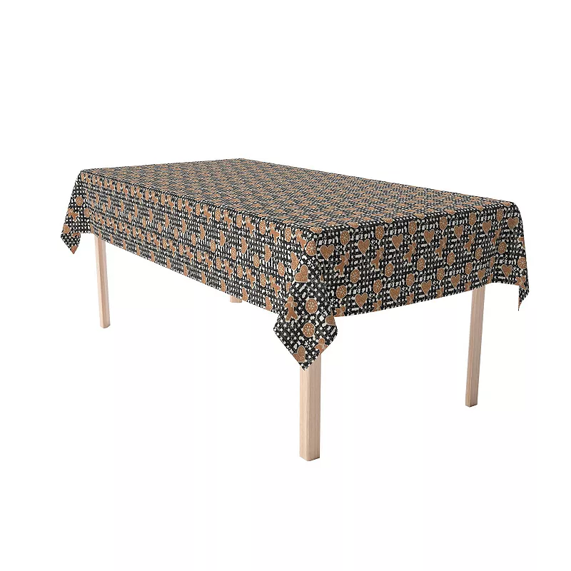 Rectangular Tablecloth， 100% Polyester， 60x104， Gingerbread Plaid