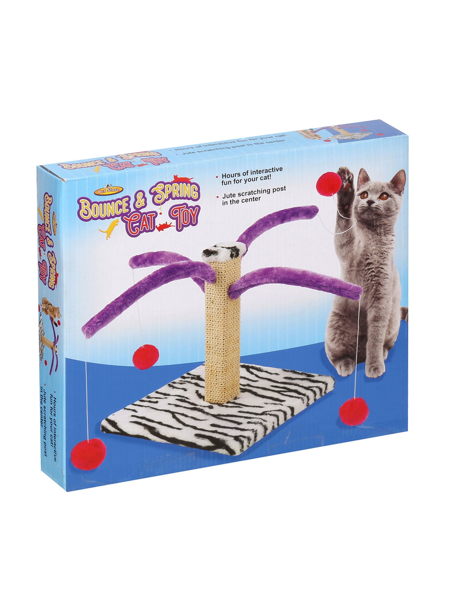 Cute Cat Tree Toy - Cat Scratching Post, Cat Stand, Jute Scratch Pad