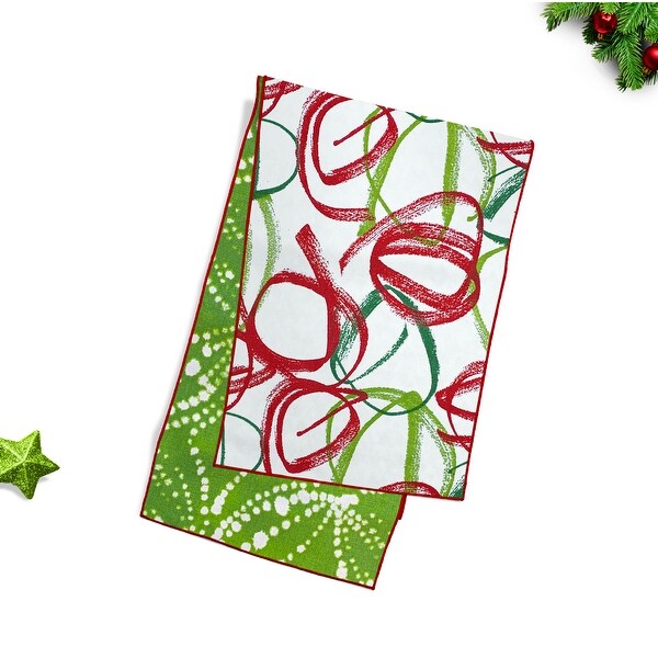 Joita Reversible RIGEL Green/RIBBONS Green Christmas Table Runner