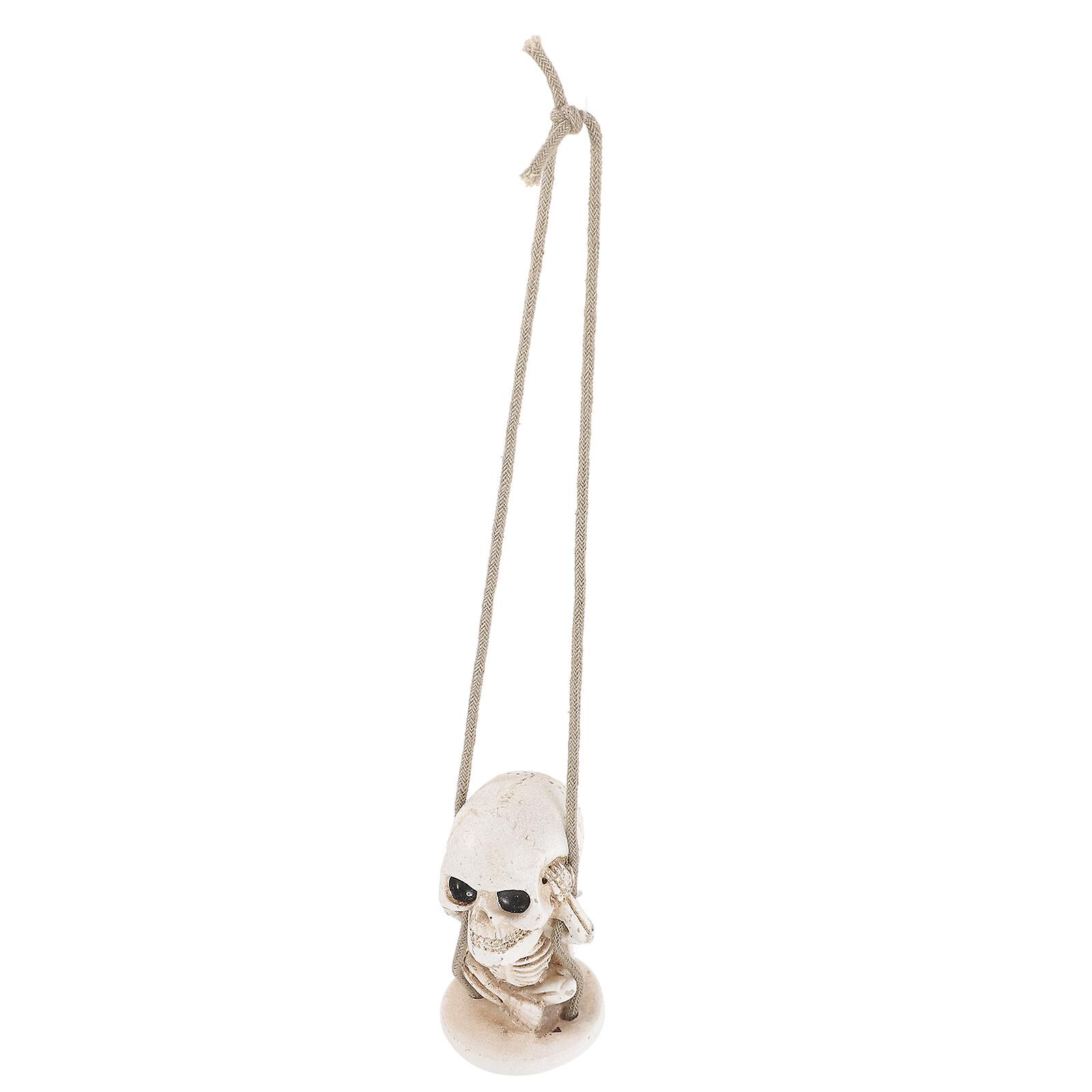 Car Skull Pendant Rear View Mirror Charm Funny Swinging Car Hanging Ornament