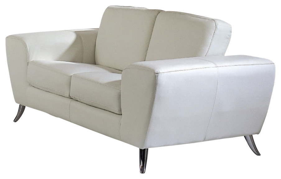 Julie Leather Match Loveseat   Contemporary   Loveseats   by BH Design  Houzz