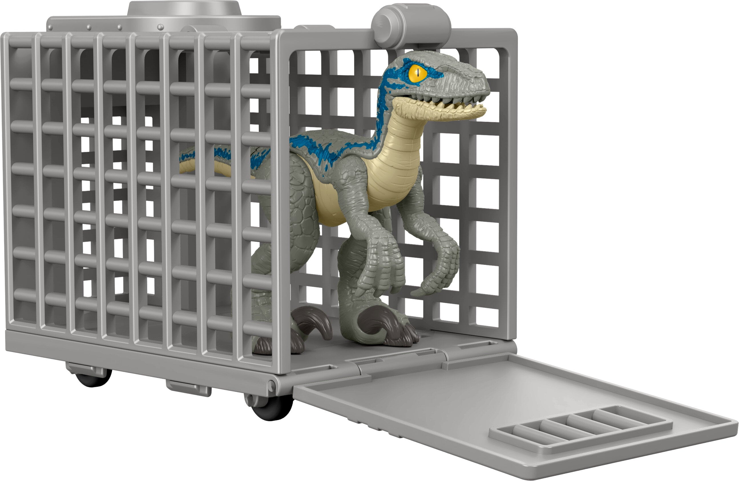 Imaginext Jurassic World Dinosaur Hauler Vehicle with Blue， 5-Piece Preschool Toys