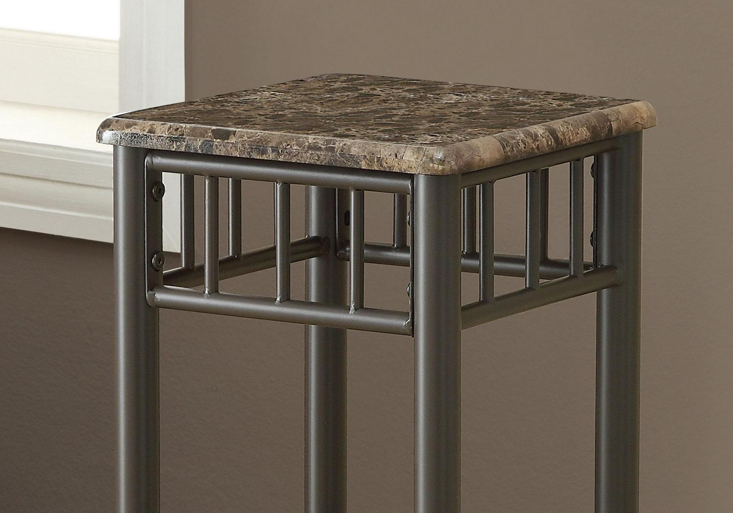 28 Coffee Brown and Bronze Contemporary Square Accent Table