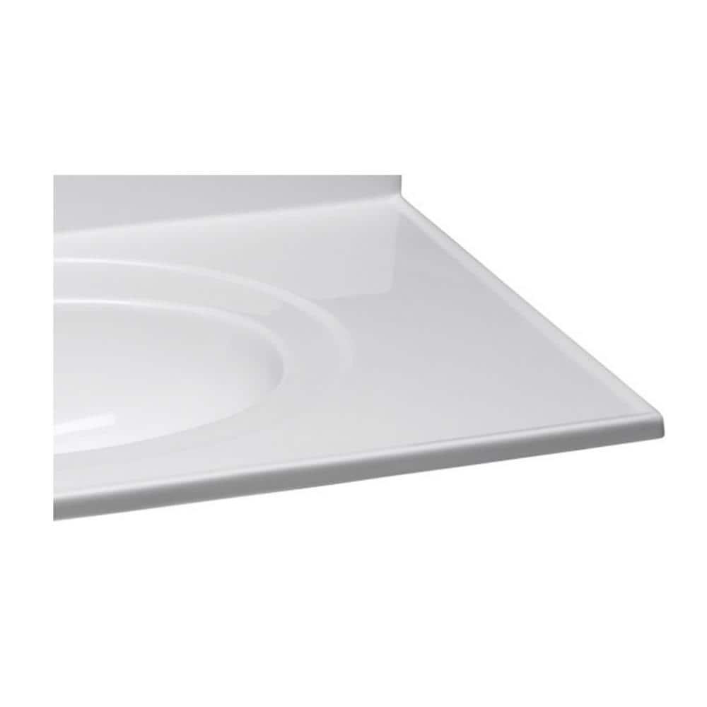 Design House 49 in Cultured Marble Vanity Top with Solid White Basin