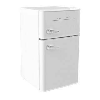 Magic Chef Retro 3.2 Cu. Ft. 2 Door Mini Fridge in White HMCR320WE