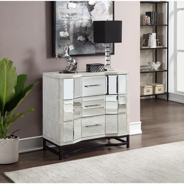 Somette Gabby White and Black Three Drawer Chest