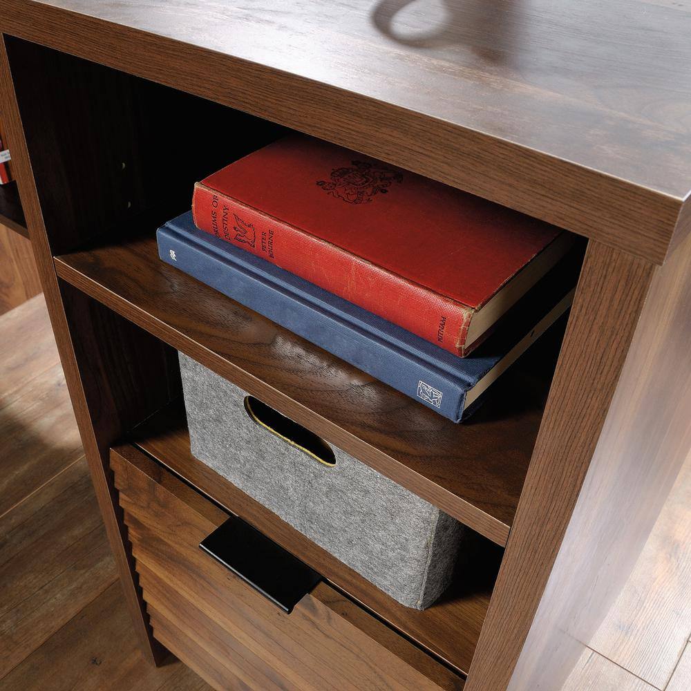 SAUDER 59 in. L-Shaped Grand Walnut 1 Drawer Secretary Desks with File Storage 426509