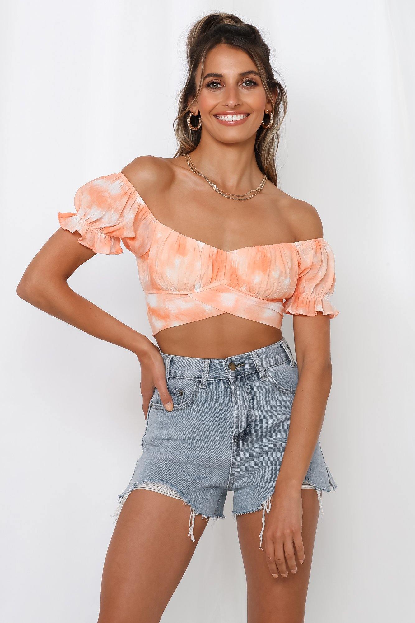 Lost On Mars Crop Top Orange