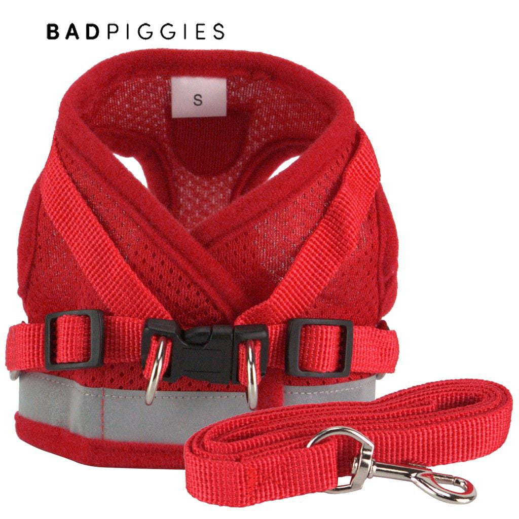 BadPiggies No Pull Dog Harnesses No Choke Reflective Pet Harness Adjustable Walking Breathable Mesh Dog Vest for Small Dogs Cats