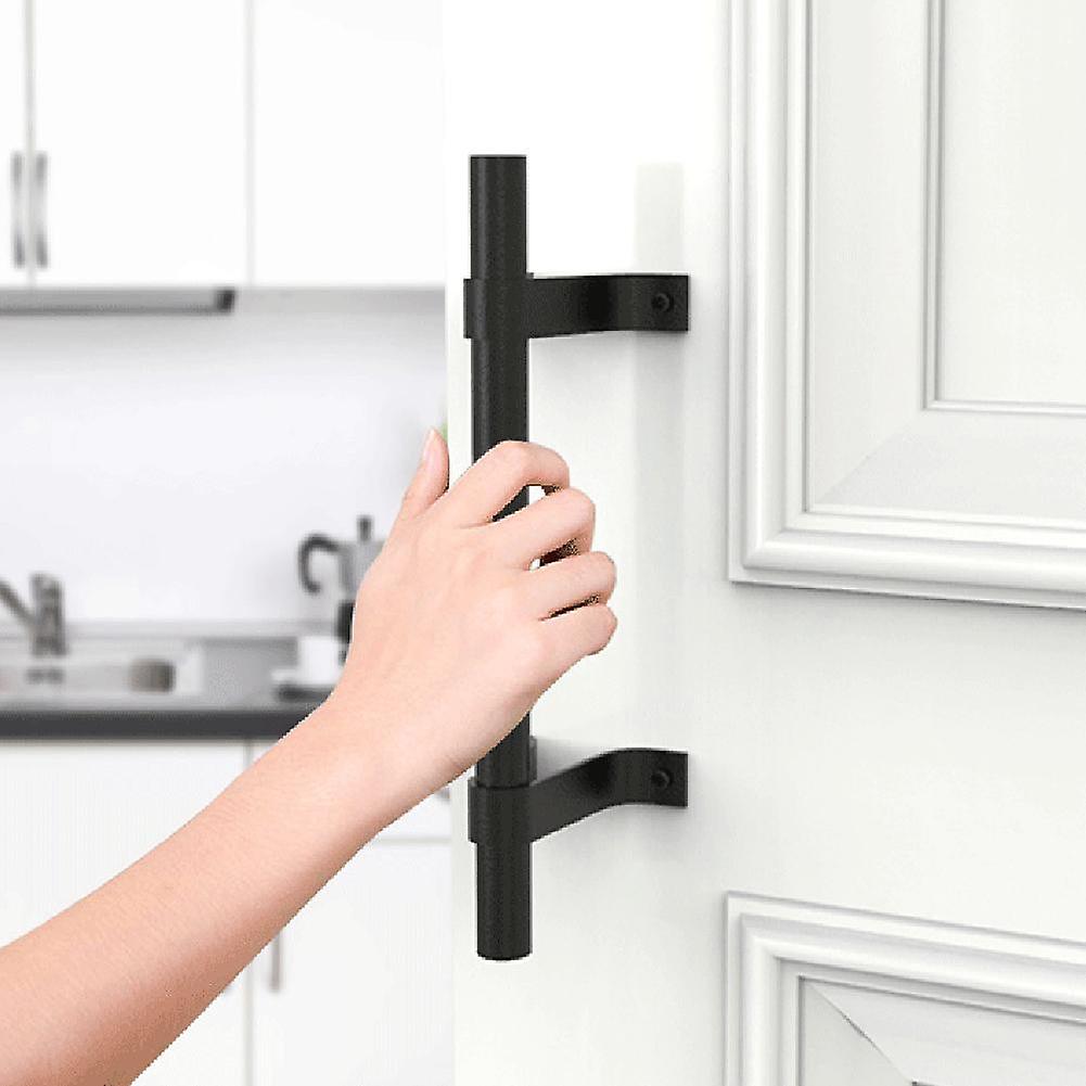 Lacquered Black Carbon Steel Barn Door Handle Country Sliding Gate Pull Handle Old Vintage Hardware Wood Door Handles 19.5cm