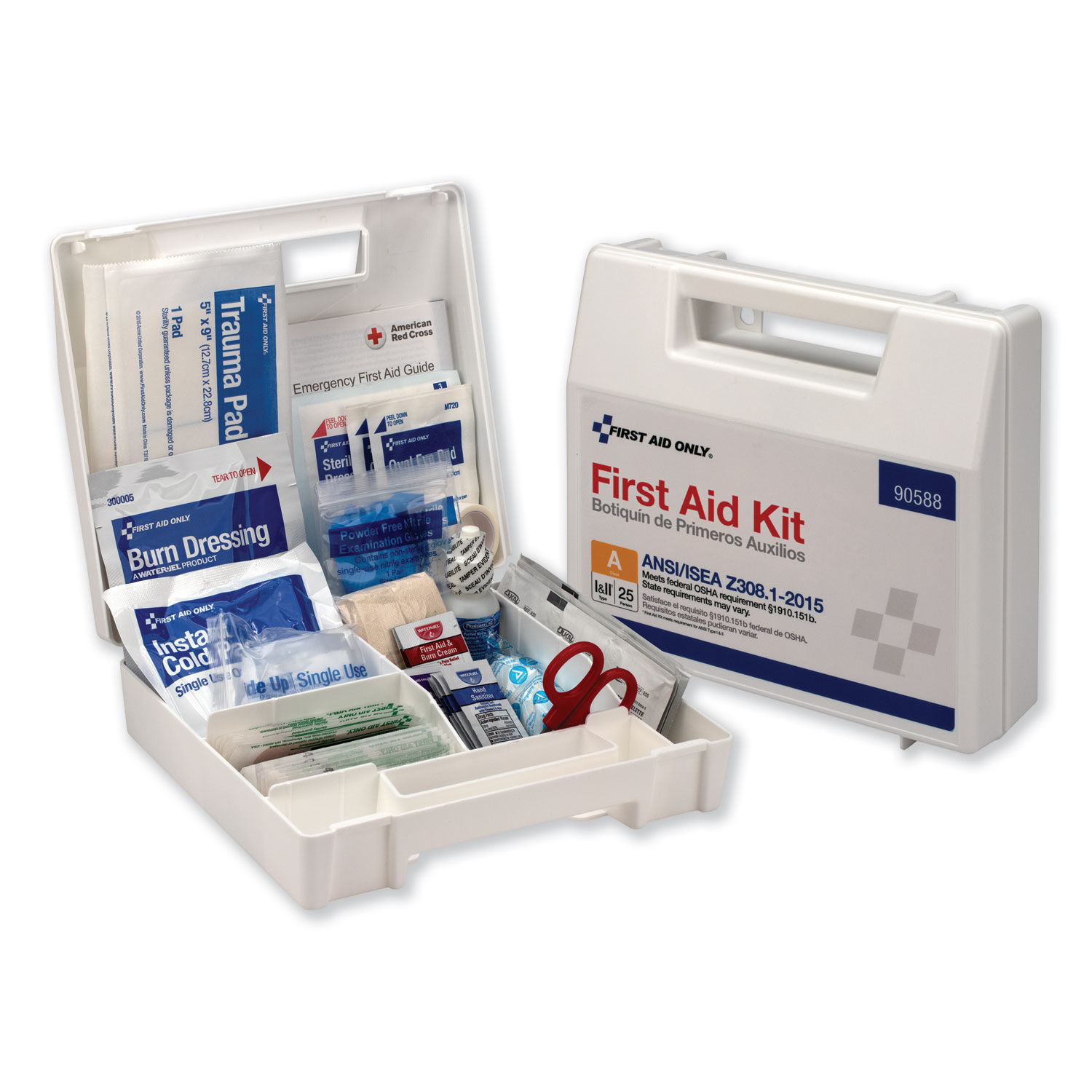 ANSI 2015 Compliant Class A Type I and II First Aid Kit for 25 People by First Aid Onlyandtrade; FAO90588