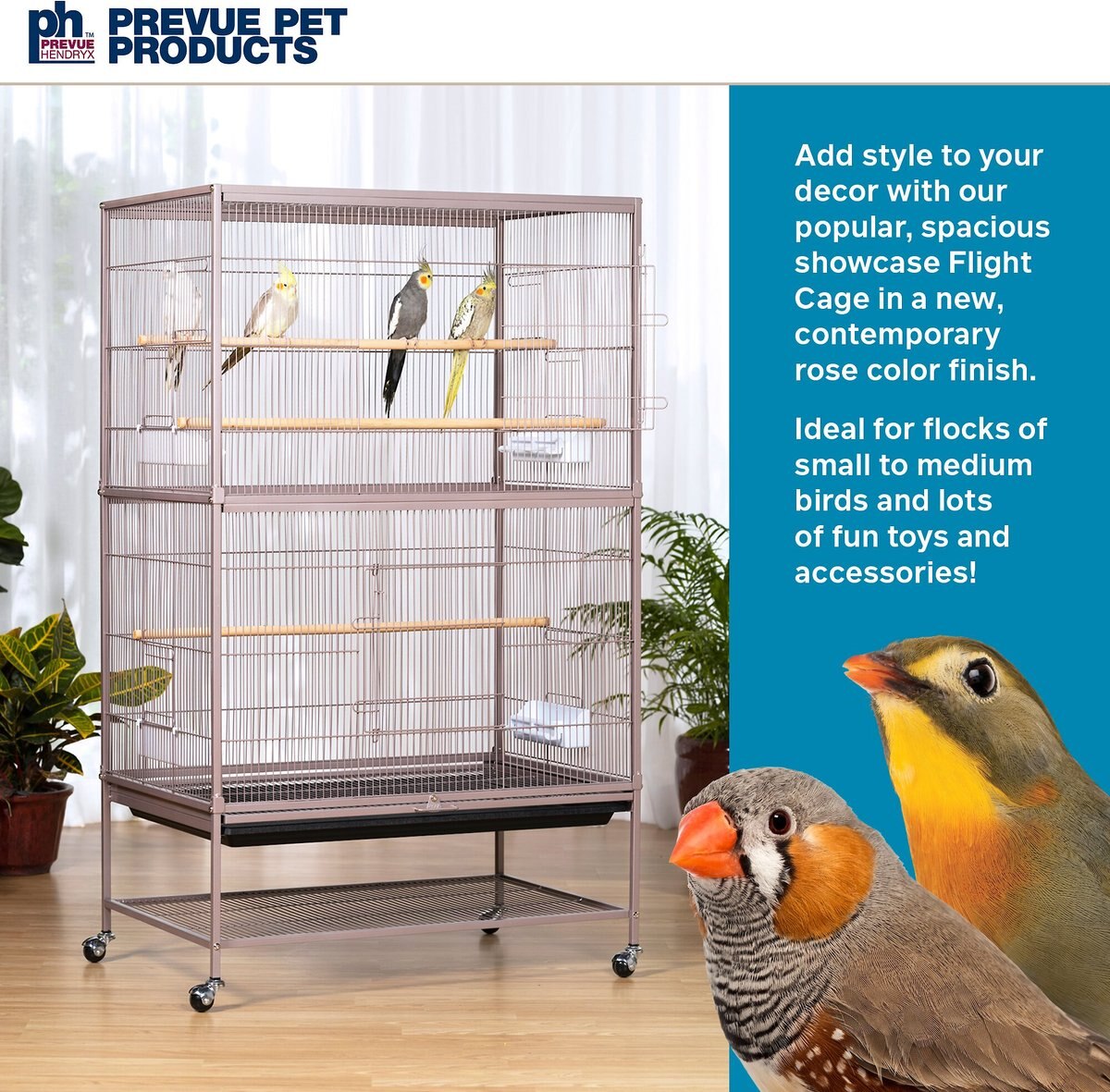 Prevue Pet Products Flight Bird Cage， Rose