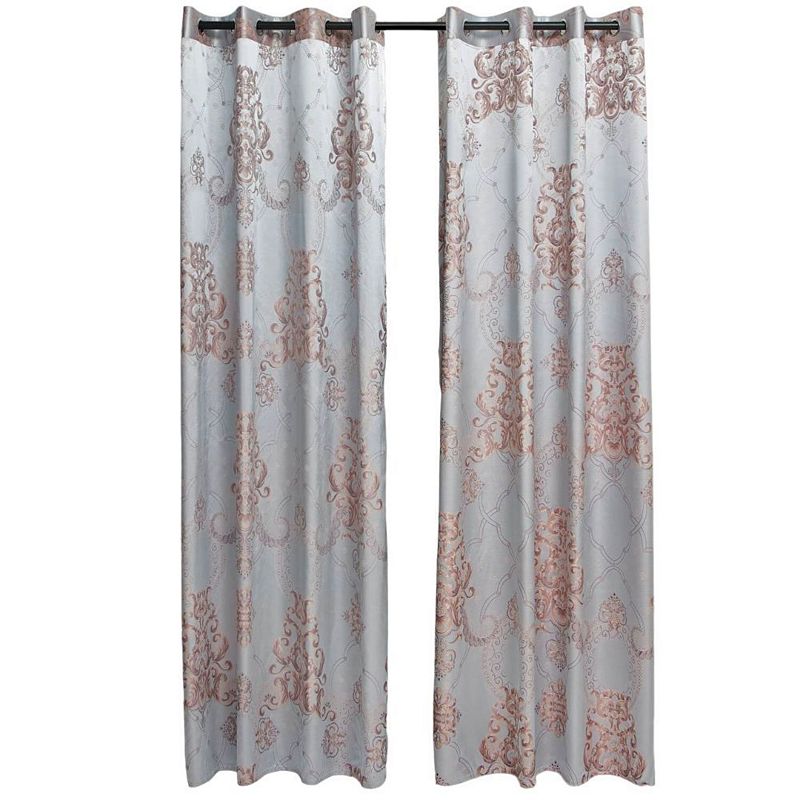 Dolce Mela Curtains Damask Jacquard Grommet Semi-Blackout