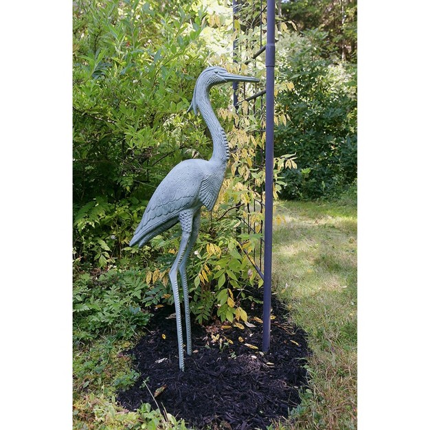 Achla Designs Stately Great Blue Heron Garden Statue Cast Aluminum Lifelike Wading Bird Weather resistant