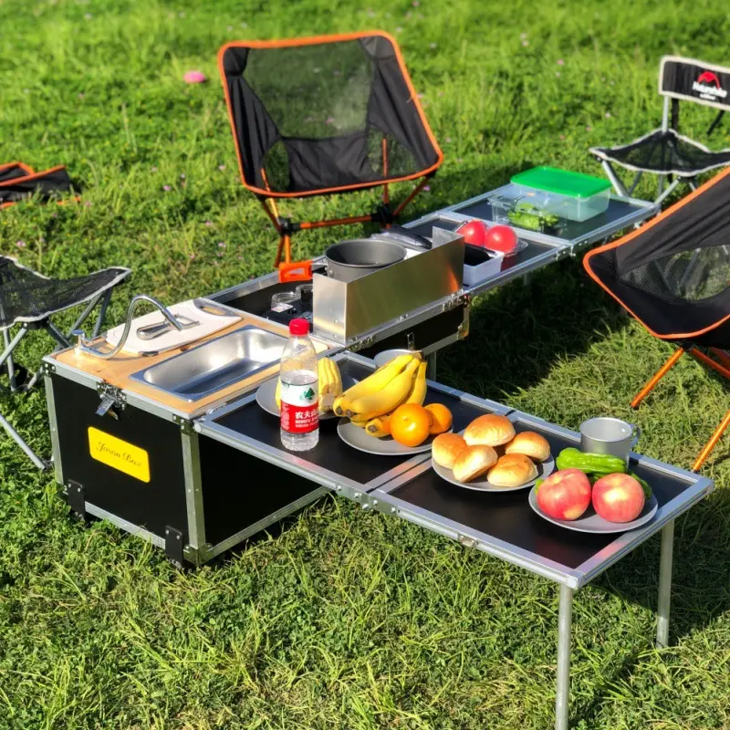 Outdoor travel mobile kitchen foldable portable kitchen family picnic kitchen