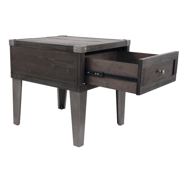 Todoe Contemporary Dark Gray Rectangular End Table