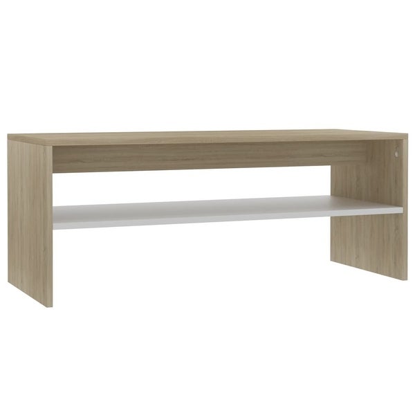 Stylish Coffee Table End Table Oak Chipboard High Quality White