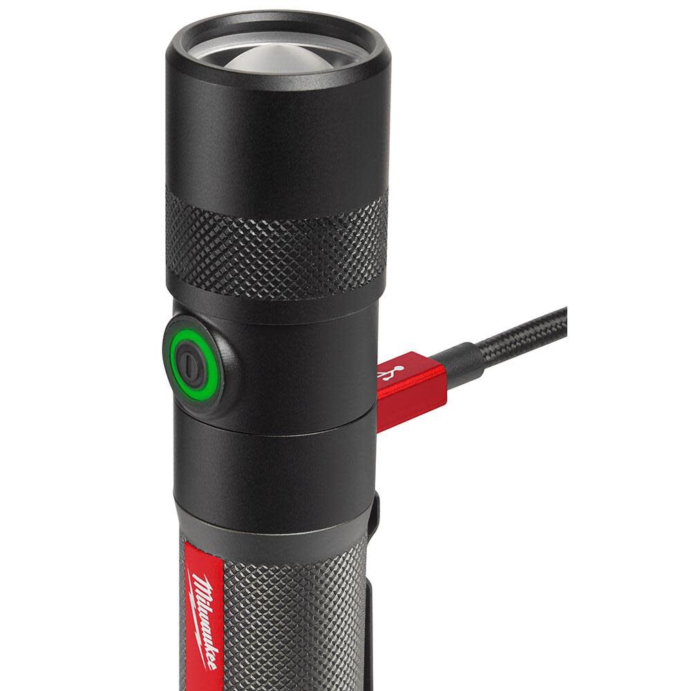 MW USB Rechargeable 1100L Twist Focus Flashlight 2161-21 from MW