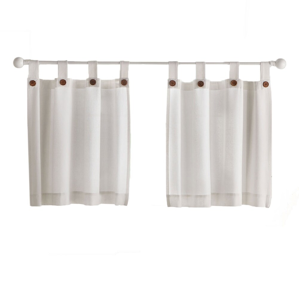 Tucker Solid Button Kitchen Curtain Tier Set