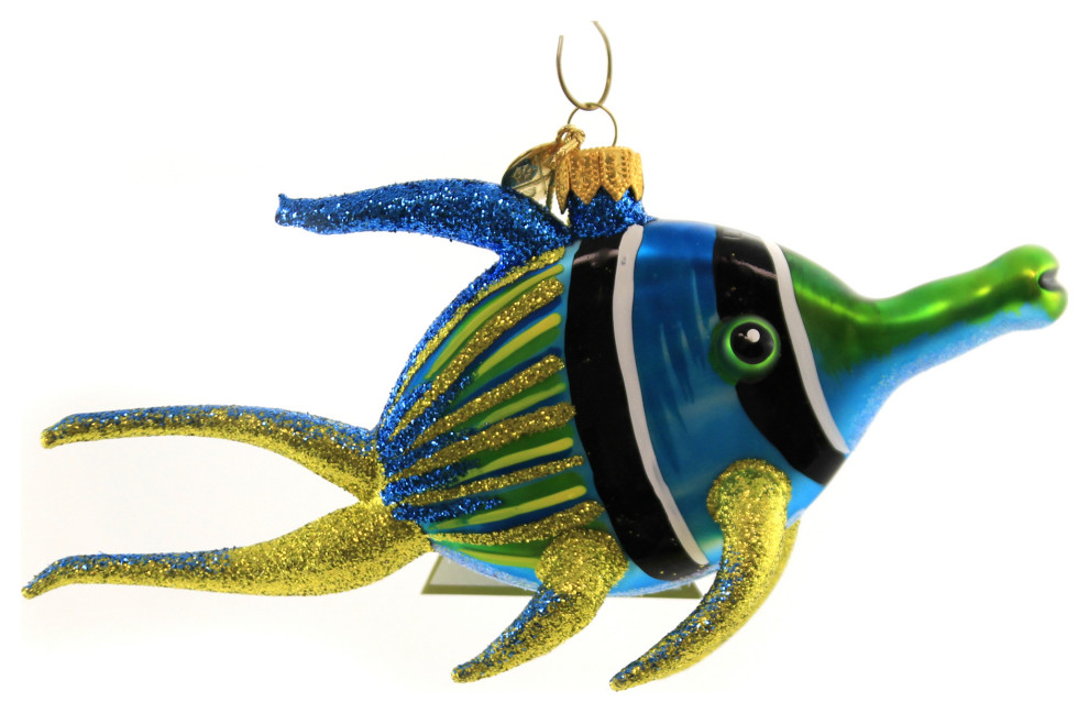 Morawski Blue Angelfish Glass Ornamen Fish Ocean Sea 09140   Christmas Ornaments   by Story Book Kids Inc  Houzz