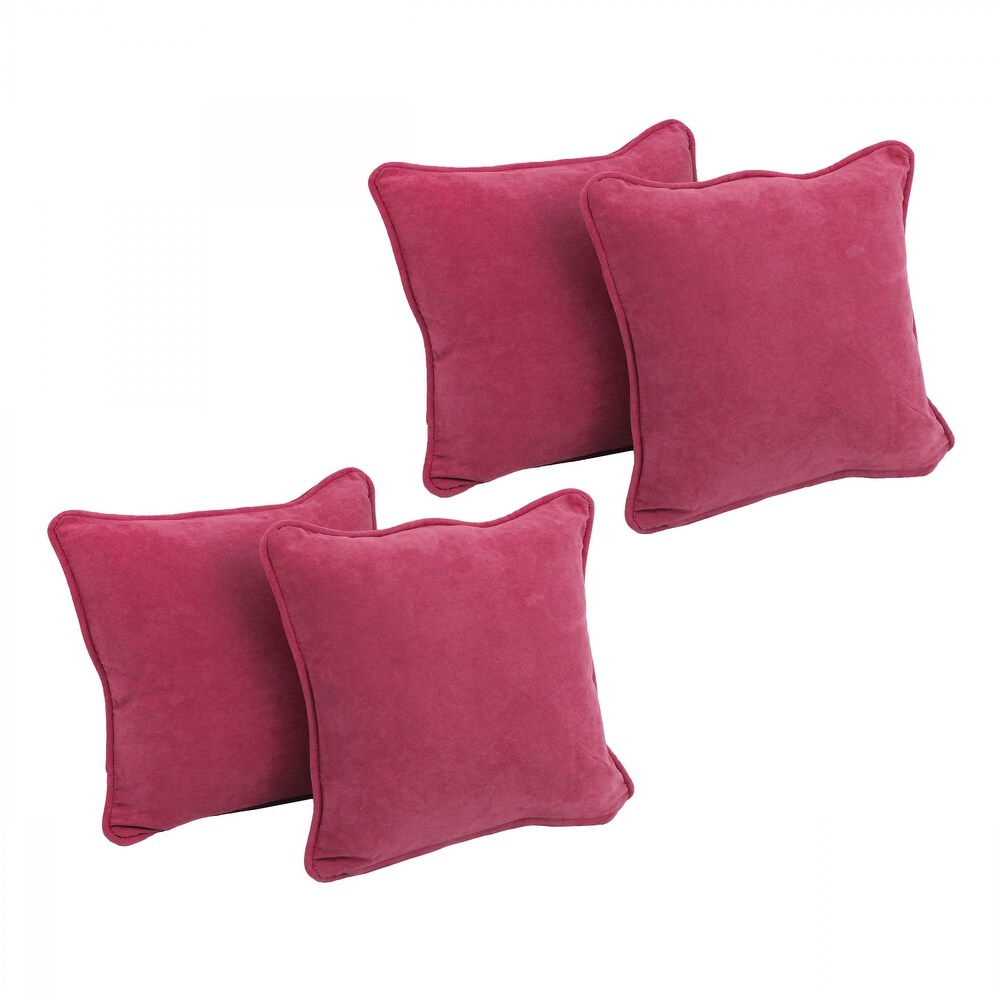 Blazing Needles 18 Inch Microsuede Throw Pillows (Set of 4)