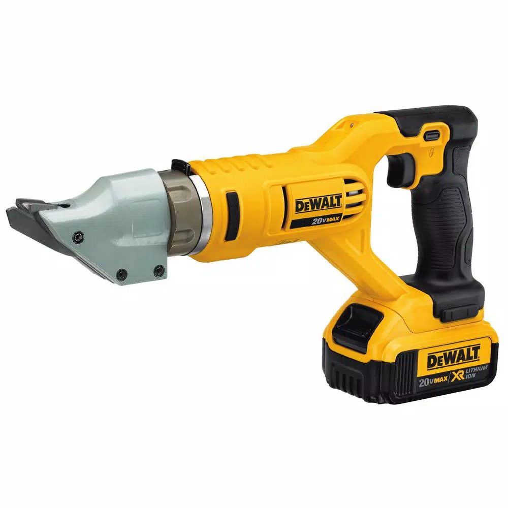 DEWALT 20-Volt MAX Cordless 14-Gauge Swivel Head Double Cut Shears with (2) 20-Volt Batteries 4.0Ah and Charger and#8211; XDC Depot