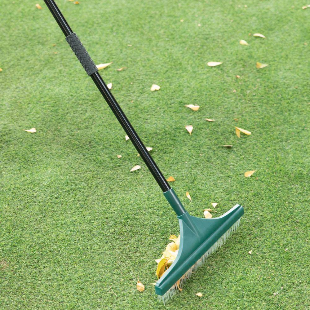 Gardenised Artificial Turf Garden Carpet Rake with Extendable Lightweight Telescopic Handle QI003972