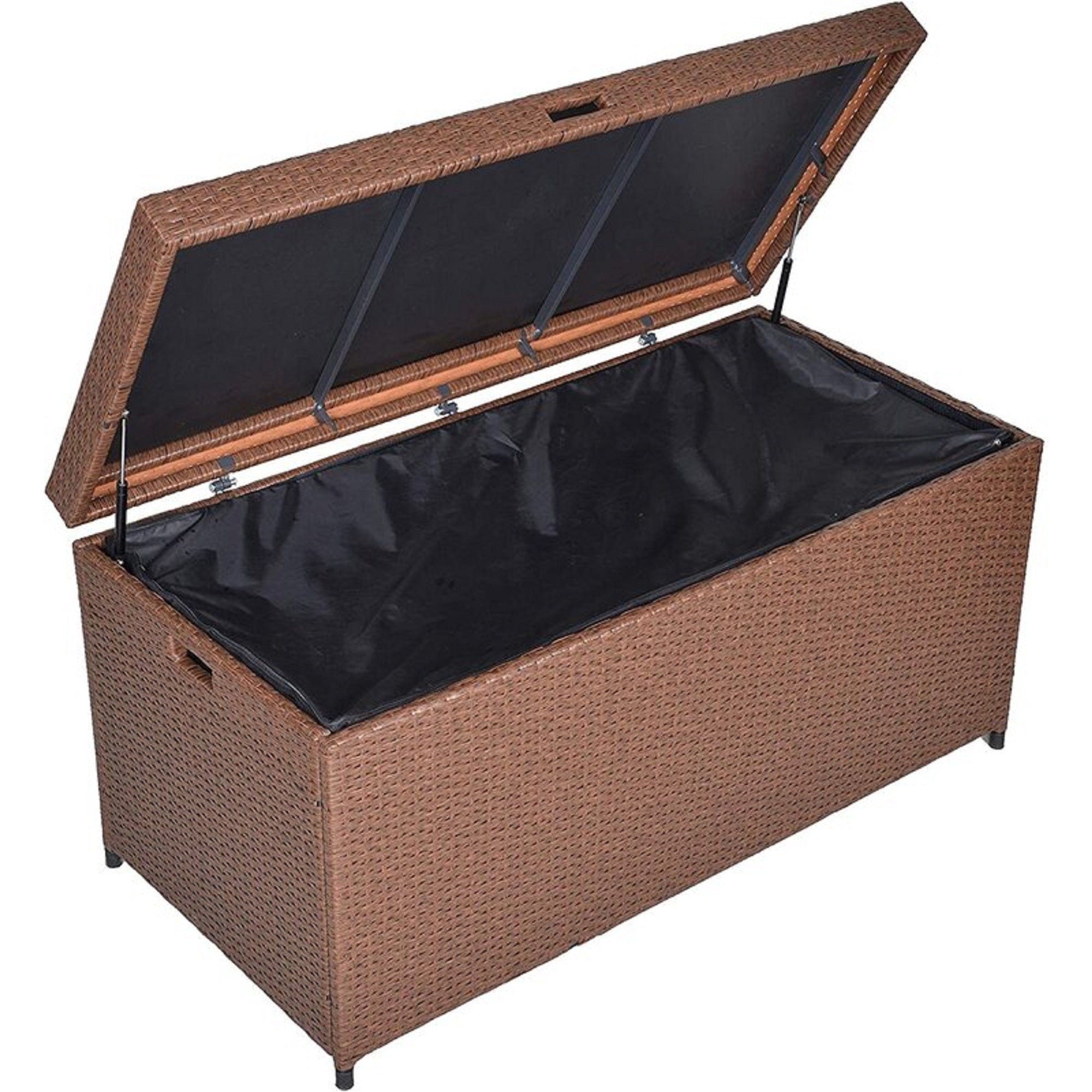 Cozyhom 140 Galllons Storage Box,Outdoor All Weather Bin Deck Box,Brown