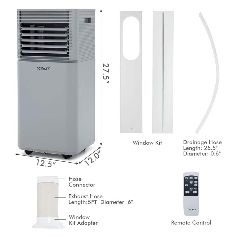 10000 BTU 3-in-1 Portable Air Conditioner Air Cooler Fan Dehumidifier with 4 Modes & 2 Speeds, Remote Control