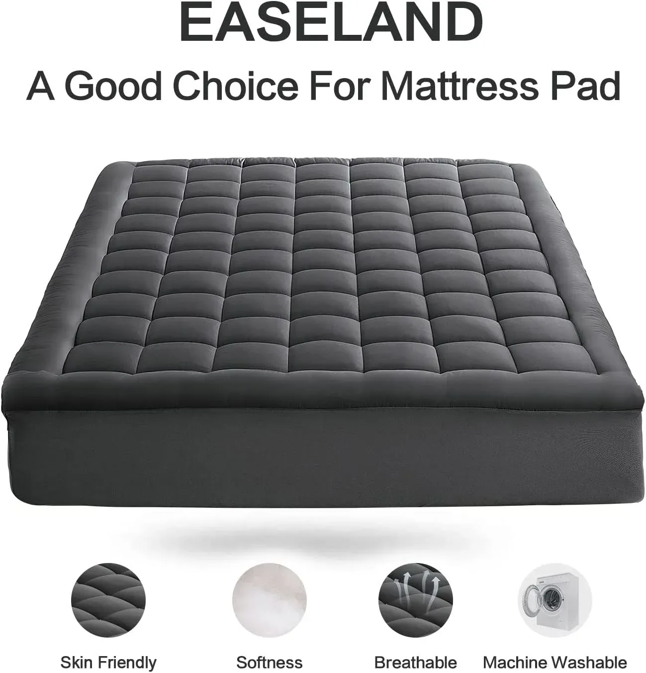 Queen Size Mattress Pad Pillow Top Mattress Cover Quilted